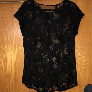 See through printed top